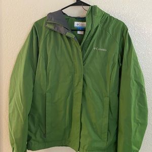 Columbia green rain jacket